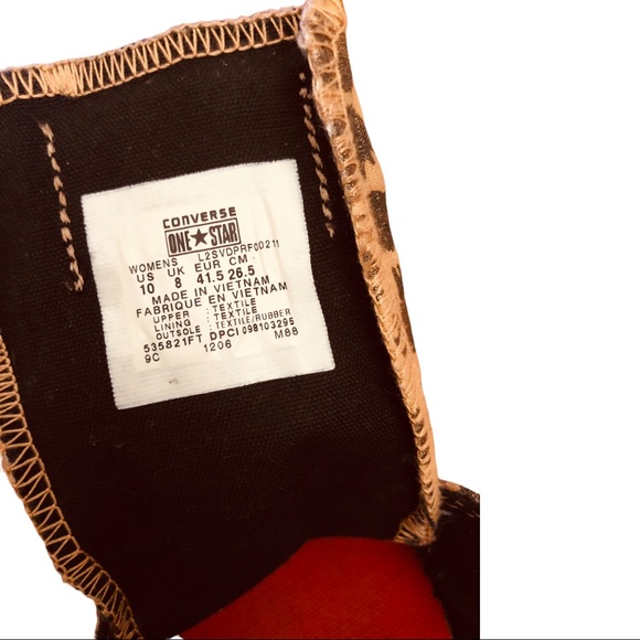 Converse One Start Cheetah Leopard Print Low Top Shoes Size 10 EUC Black & Gold - Picture 13 of 13